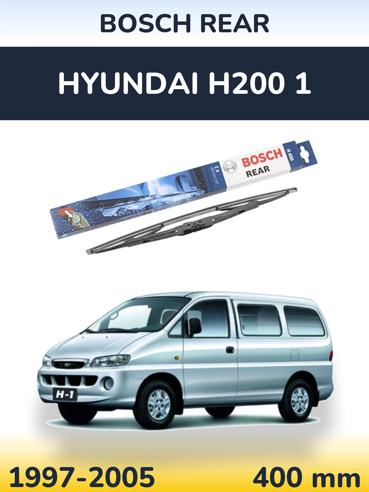 Rear wiper blade BOSCH Rear 400 mm for Hyundai H200 1 1997-2005