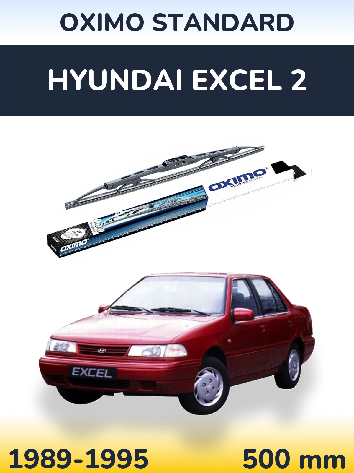 Rear wiper blade Oximo Standard 500 mm for Hyundai Excel 2 1989-1995