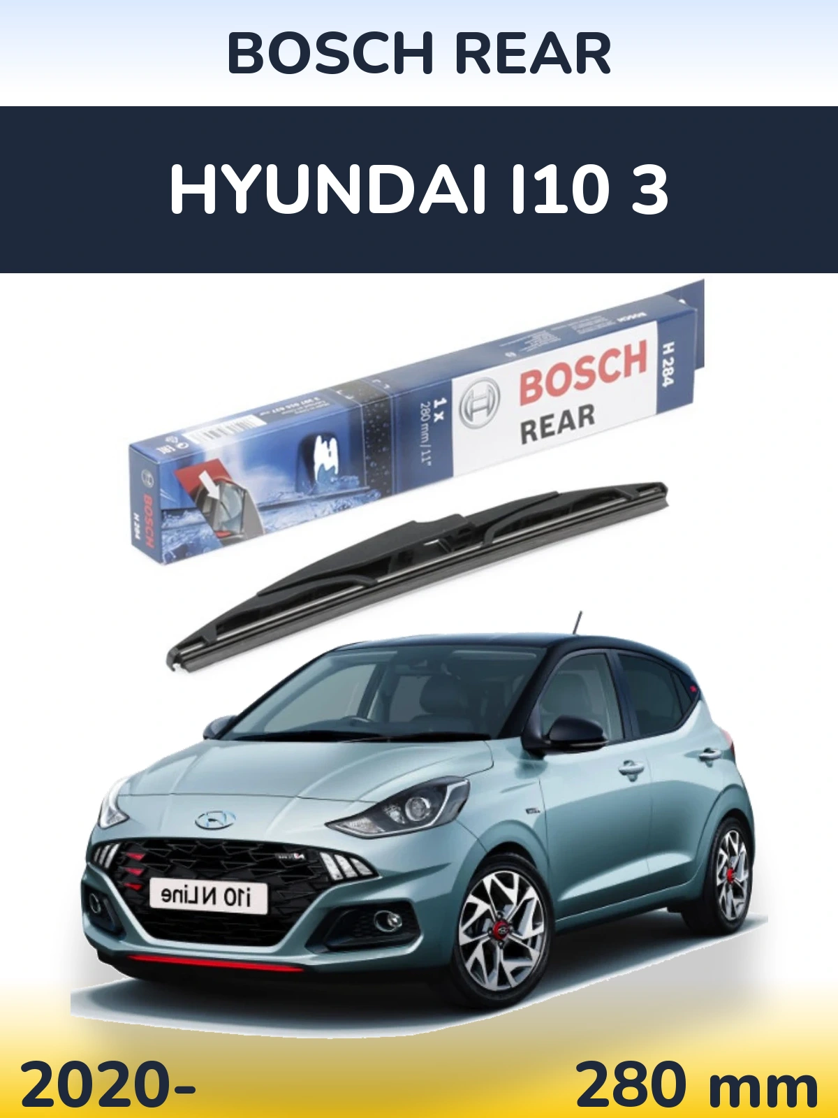 Rear wiper blade BOSCH Rear 280 mm for Hyundai i10 3 2020-2026