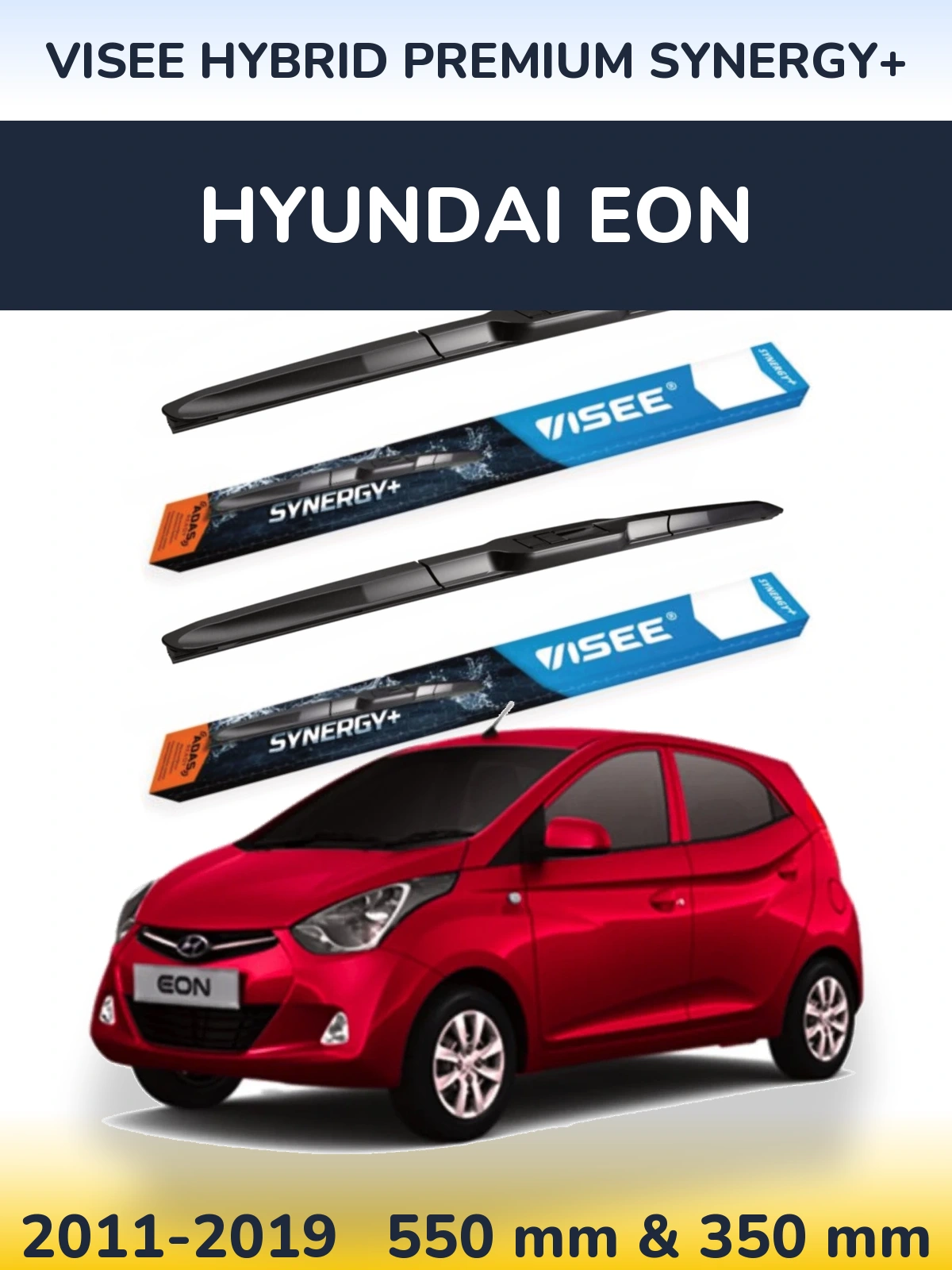 Комплект передних дворников VISEE HYBRID PREMIUM SYNERGY+ 550 & 350 мм для Hyundai EON 2011-2019