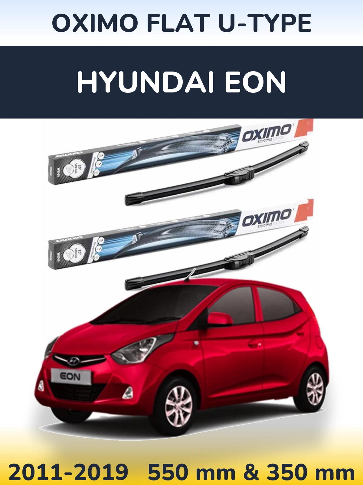 Комплект передних дворников Oximo Flat U-type 550 & 350 мм для Hyundai EON 2011-2019