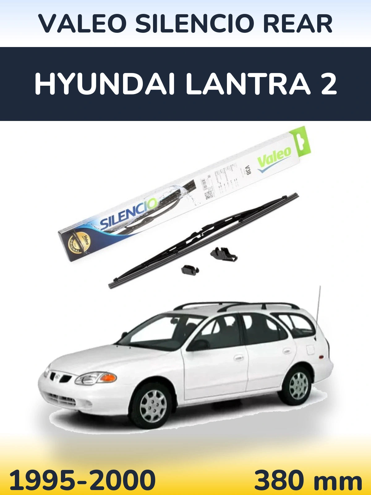 Rear wiper blade Valeo Silencio Rear 380 mm for Hyundai Lantra 2 1995-2000