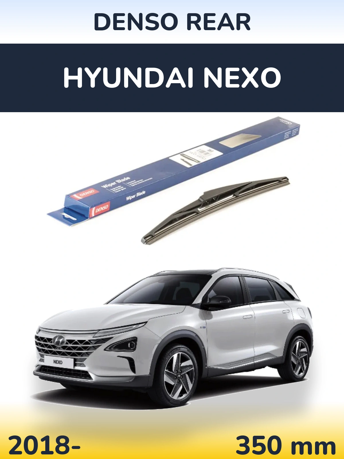 Rear wiper blade Denso Rear 350 mm for Hyundai Nexo 2018-2026