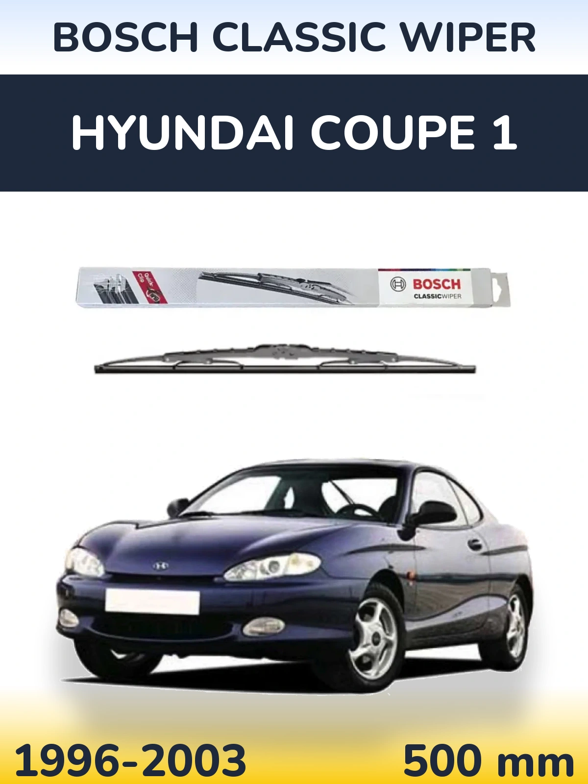Rear wiper blade BOSCH Classic Wiper 500 mm for Hyundai Coupe 1 1996-2003