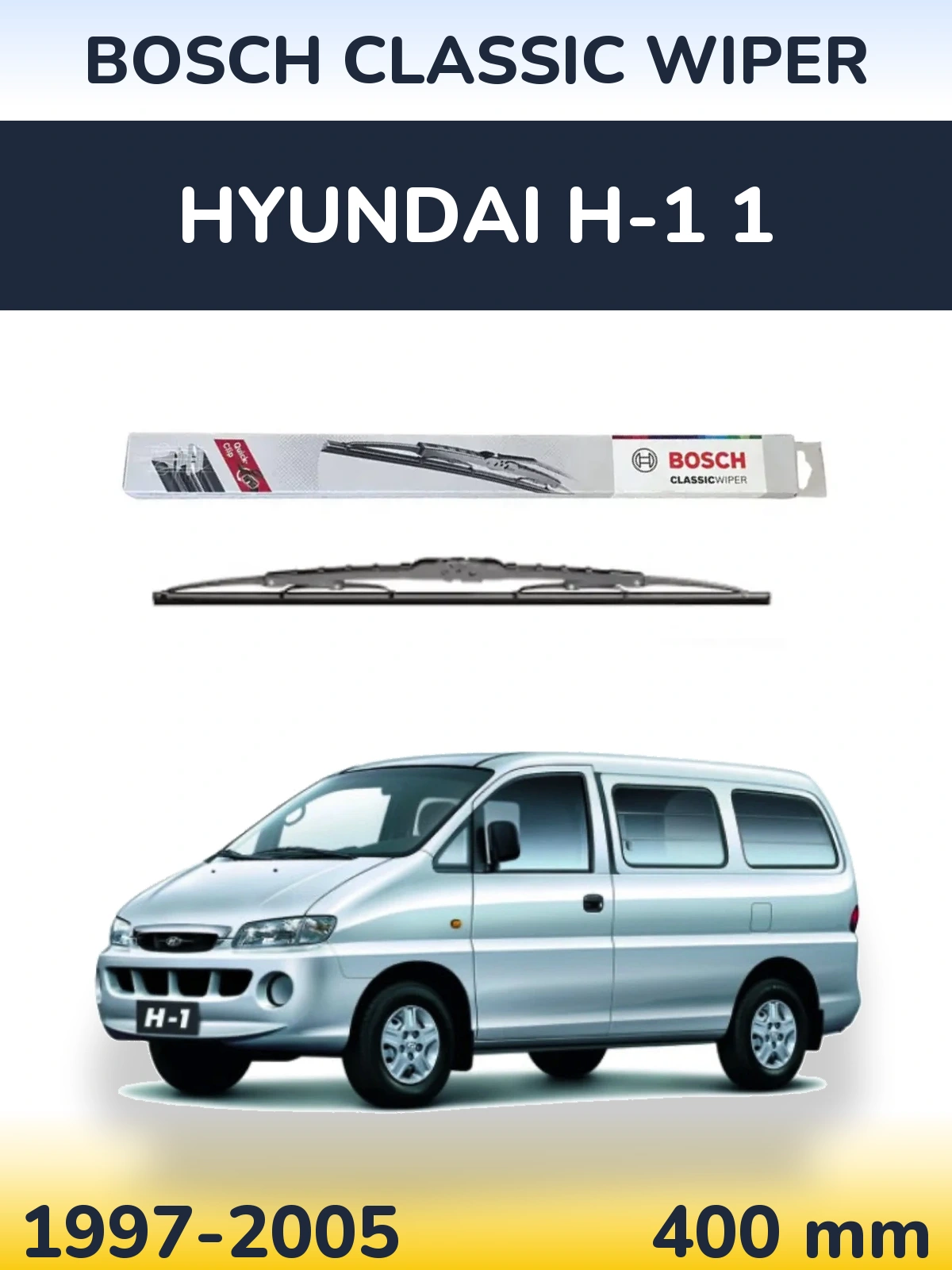 Rear wiper blade BOSCH Classic Wiper 400 mm for Hyundai H-1 1 1997-2005