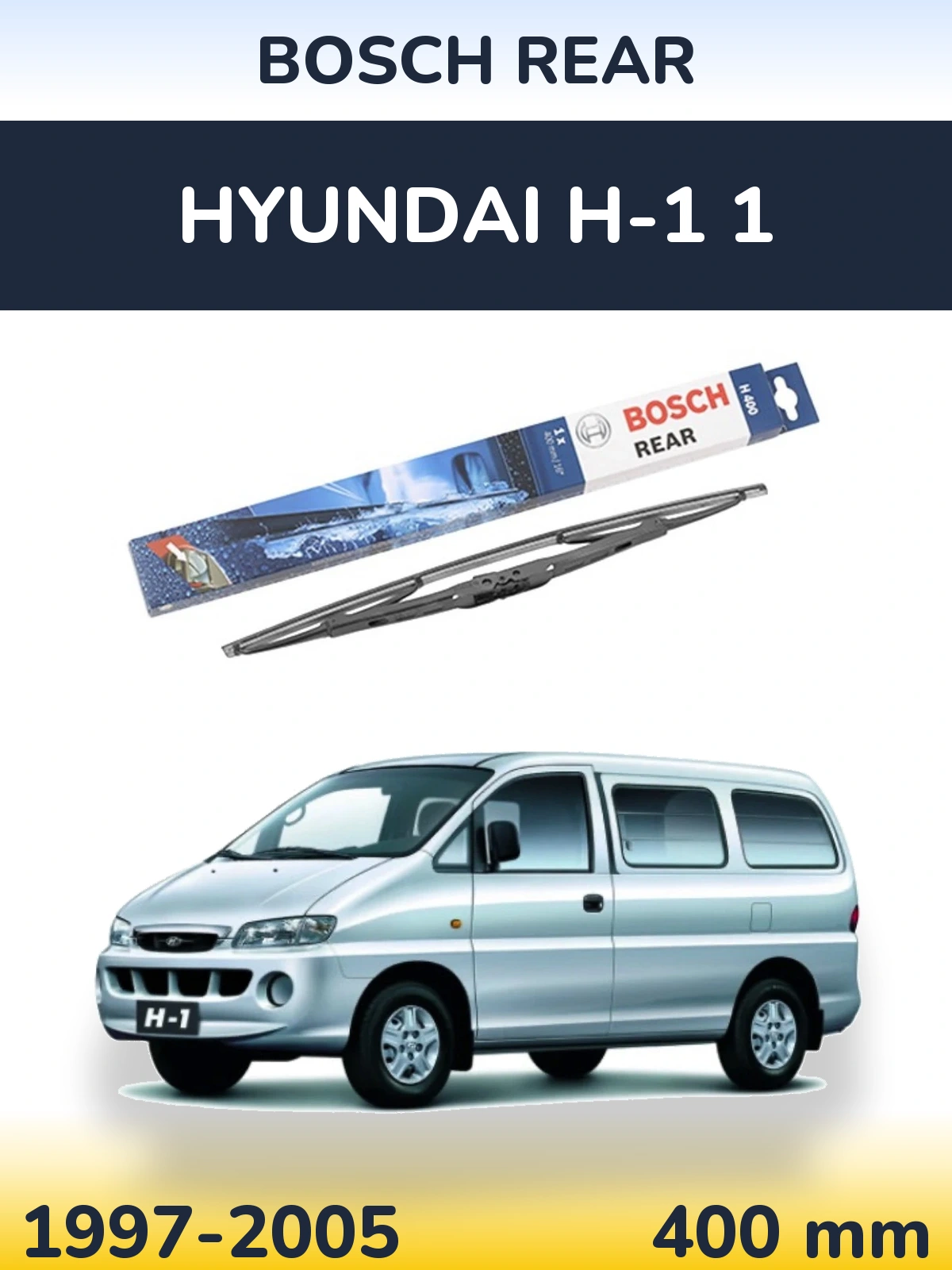 Rear wiper blade BOSCH Rear 400 mm for Hyundai H-1 1 1997-2005