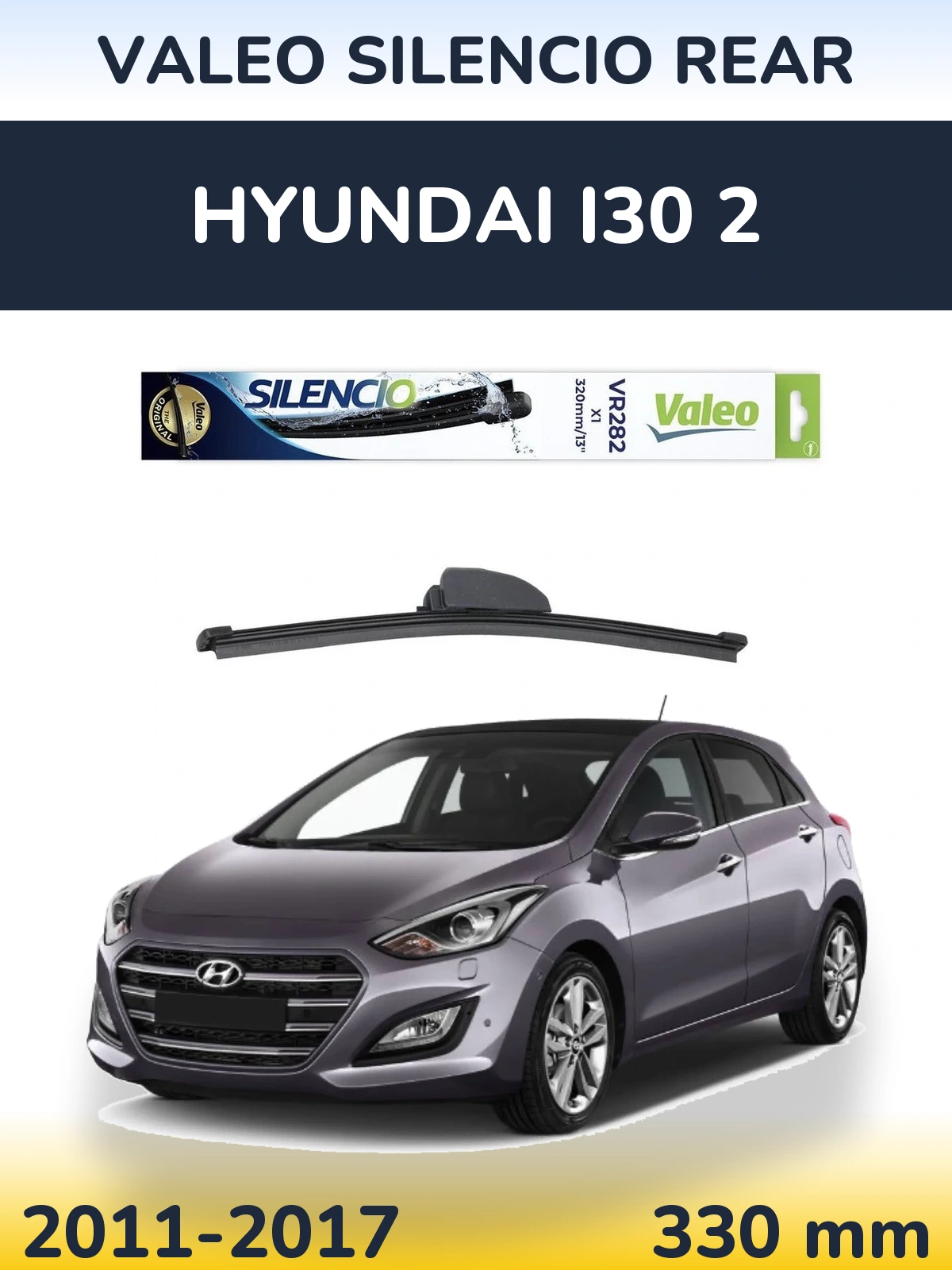 Rear wiper blade Valeo Silencio Rear 320 mm for Hyundai i30 2 2011-2017