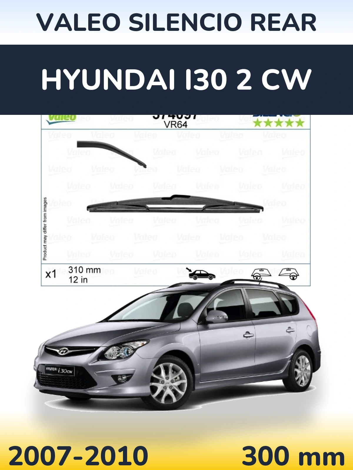 Задня щітка Valeo Silencio Rear 310 мм для Hyundai i30 2 CW 2007-2010