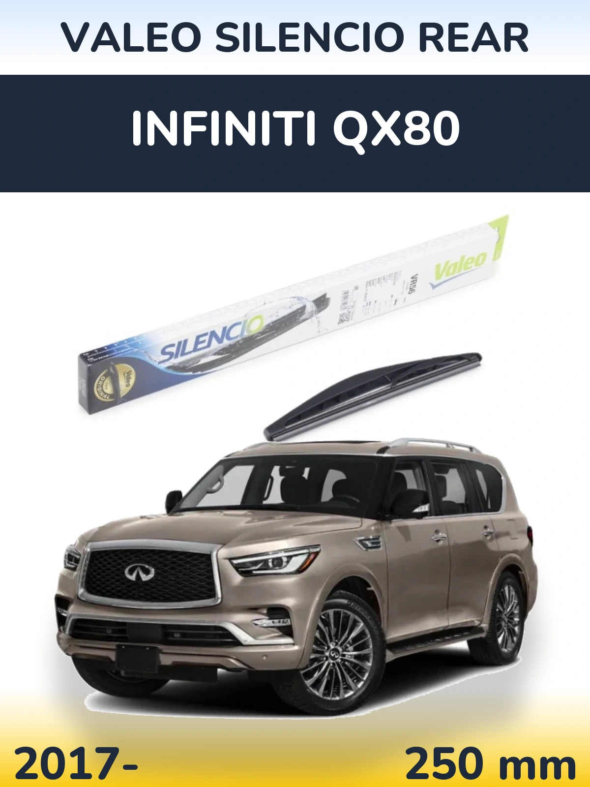 Rear wiper blade Valeo Silencio Rear 240 mm for Infiniti QX80 2017-2026