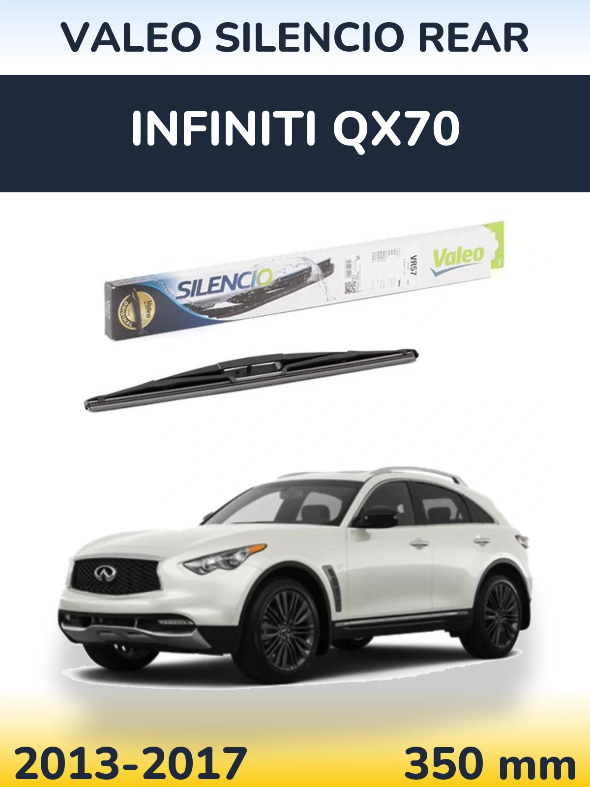 Rear wiper blade Valeo Silencio Rear 345 mm for Infiniti QX70 2013-2017