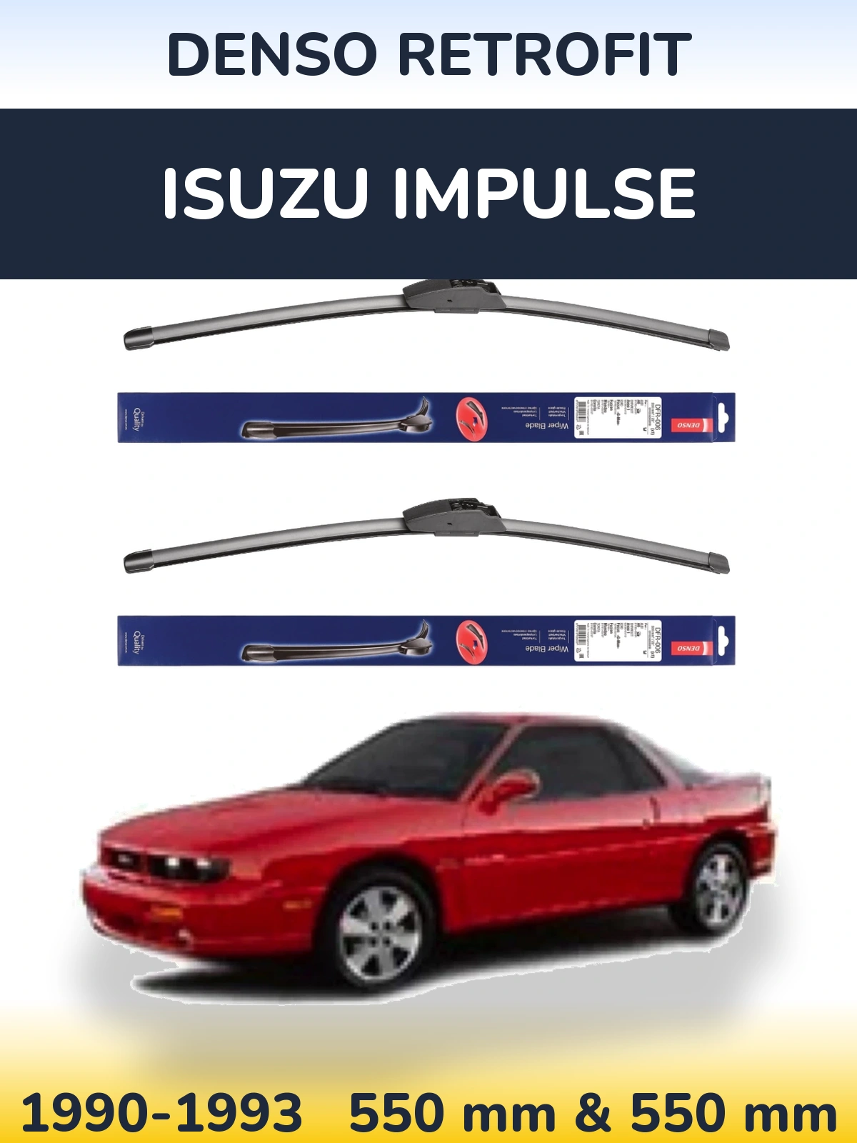 Комплект передних дворников Denso Retrofit 550 & 550 мм для Isuzu Impulse 1990-1993