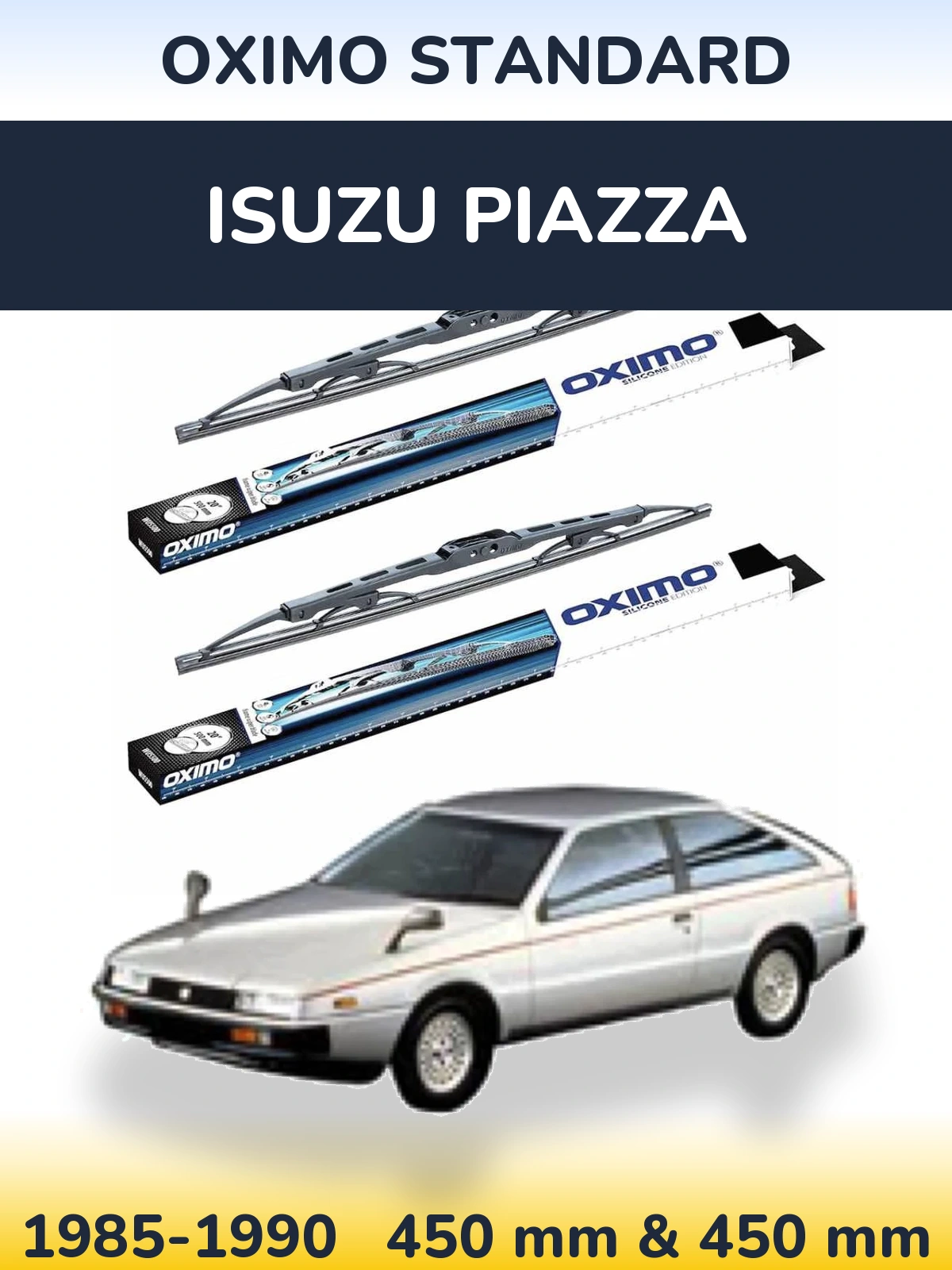Front wiper blade set Oximo Standard 450 & 450 mm for Isuzu Piazza 1985-1990