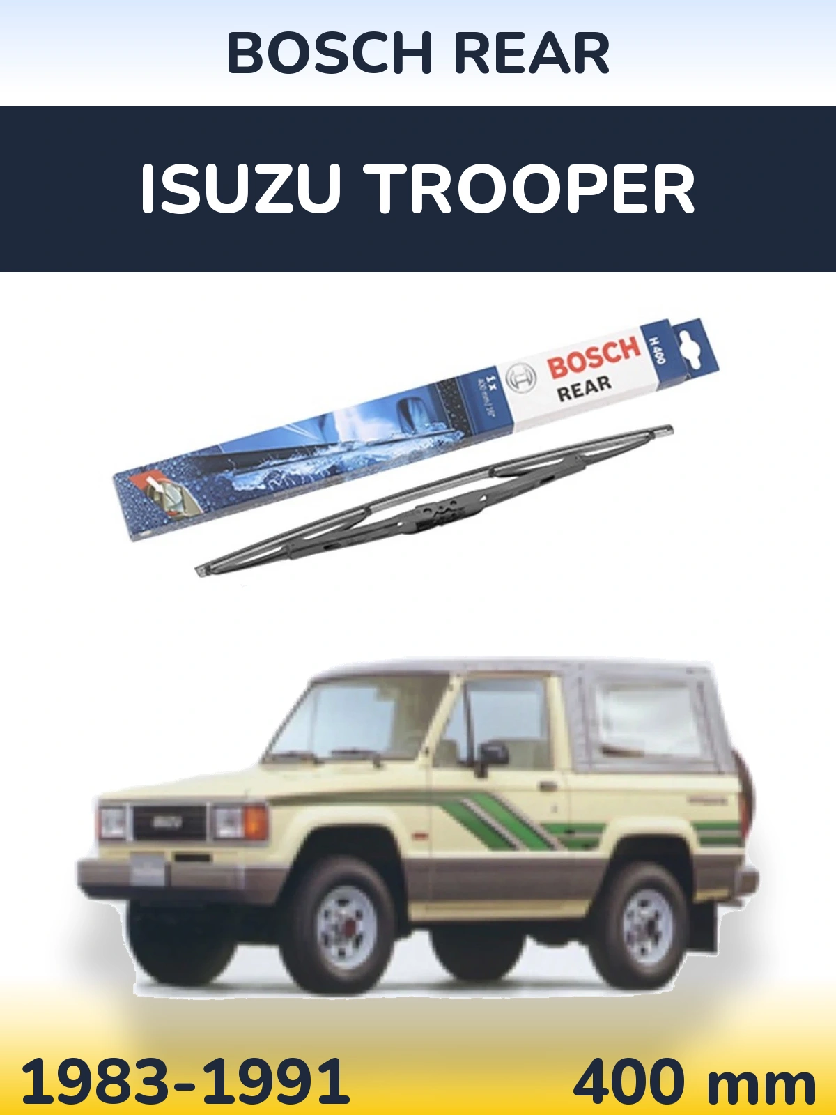 Rear wiper blade BOSCH Rear 400 mm for Isuzu Trooper 1983-1991