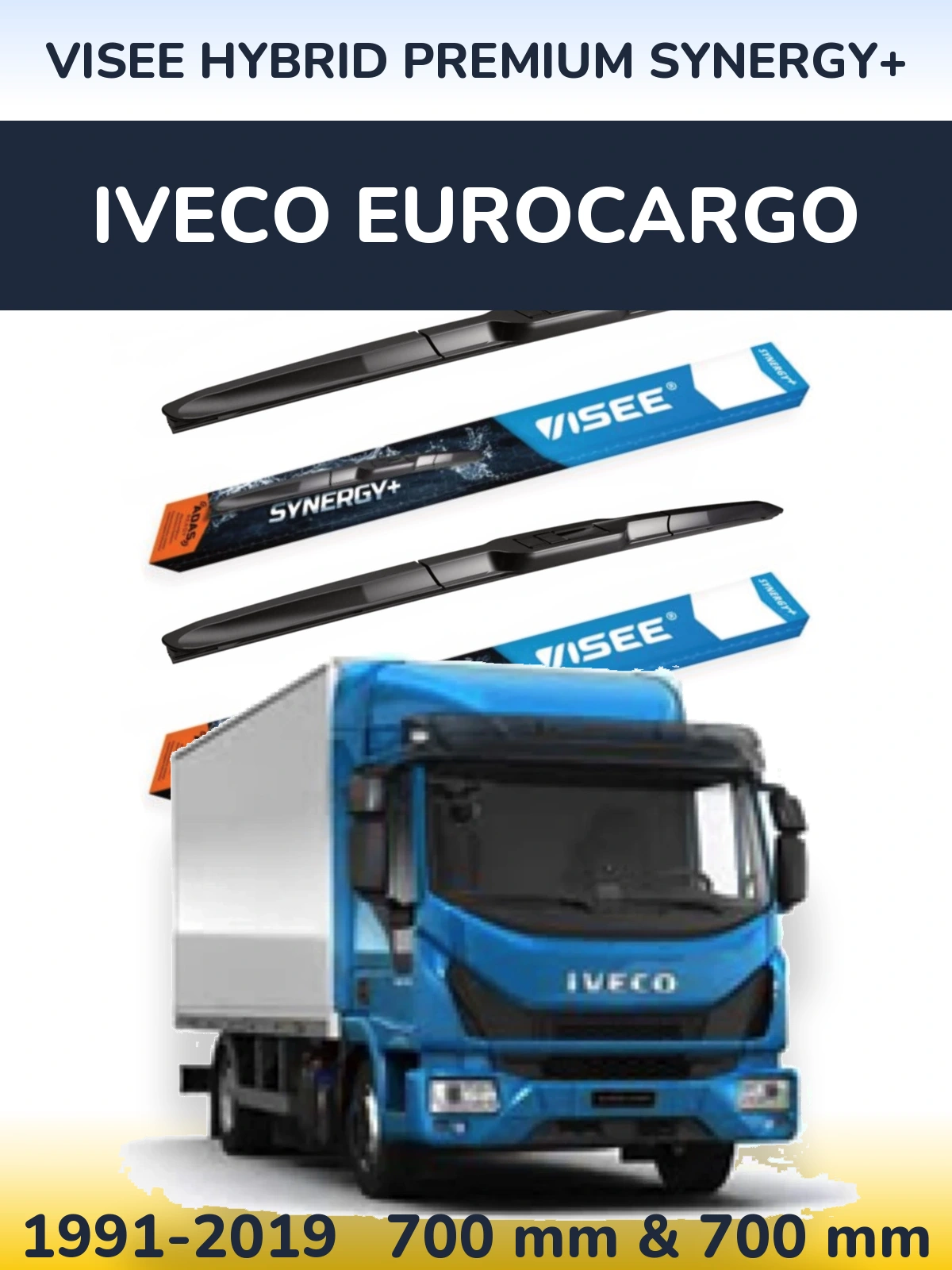 Комплект передніх щіток VISEE HYBRID PREMIUM SYNERGY+ 700 & 700 мм для Iveco EuroCargo 1991-2019