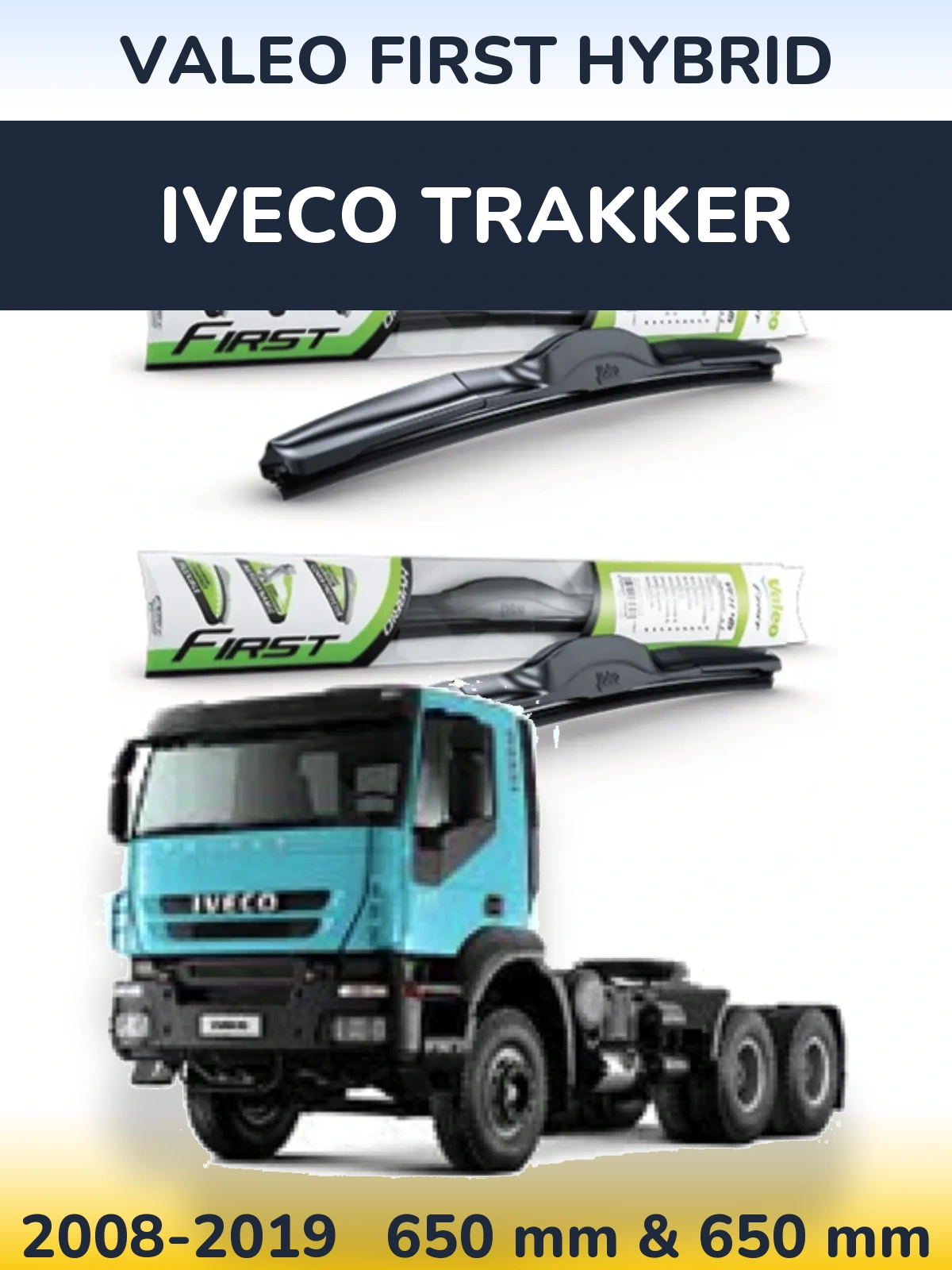 Комплект передних дворников Valeo First Hybrid 650 & 650 мм для Iveco Trakker 2008-2019
