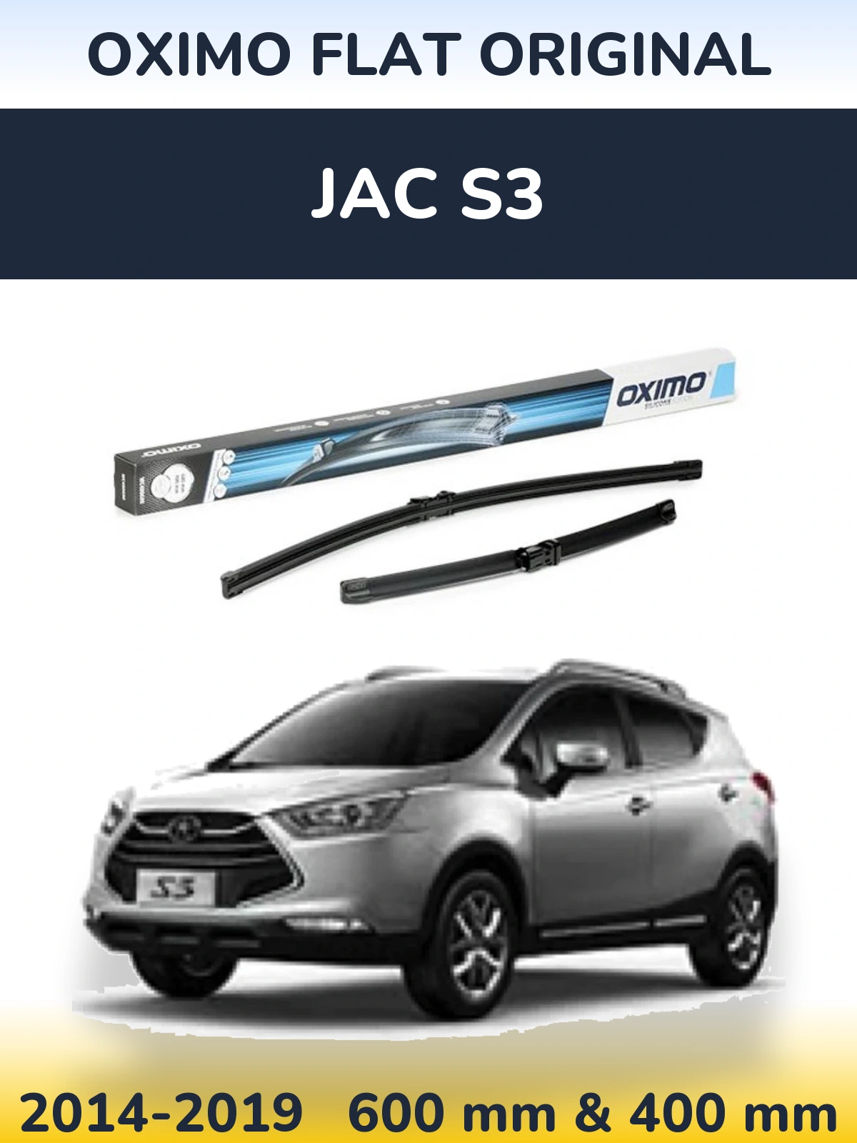 Комплект передних дворников Oximo Flat Original 600 & 400 мм для JAC S3 2014-2019