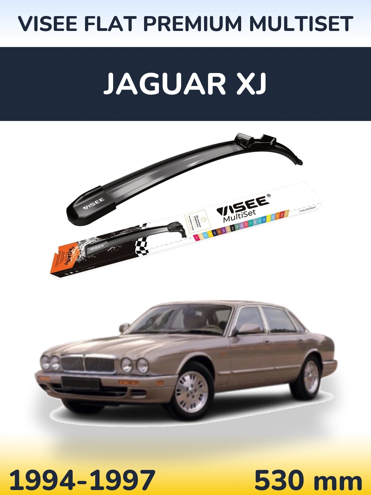 Front wiper blade VISEE FLAT PREMIUM MultiSet 530 mm for Jaguar XJ 1994-1997