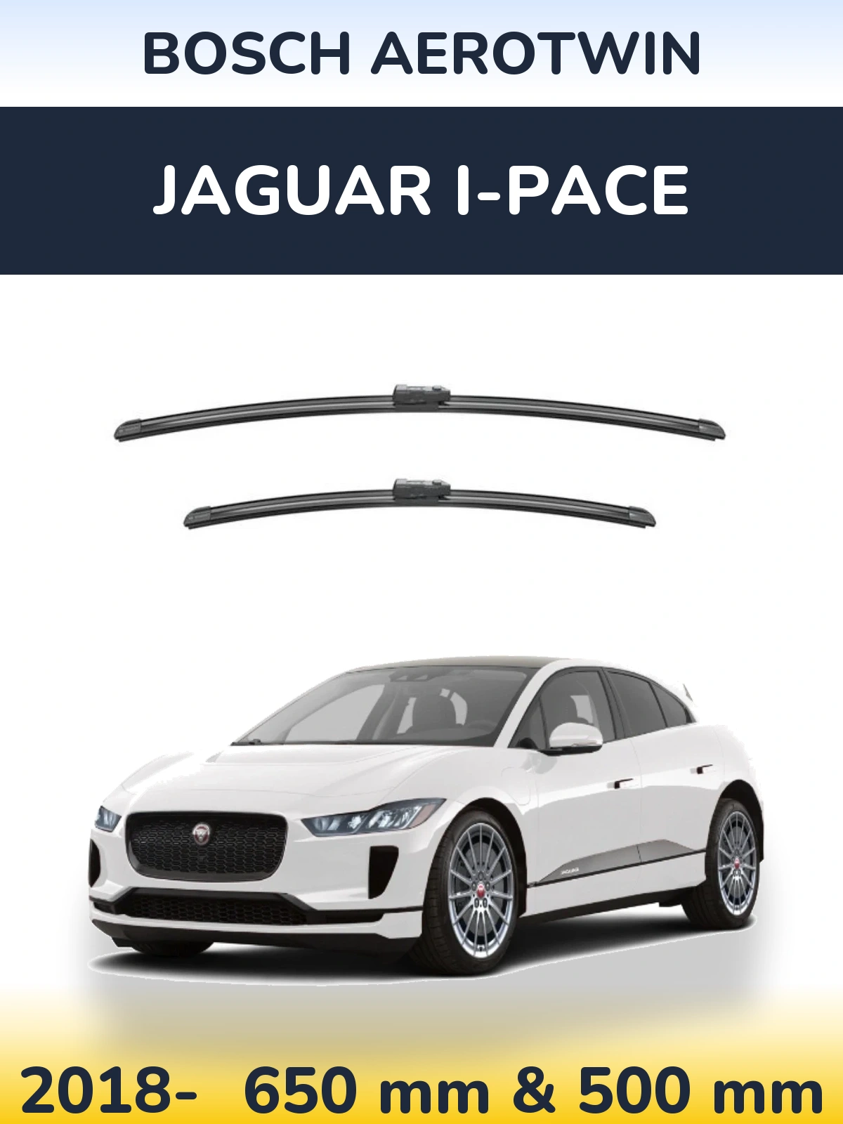 Front wiper blade set BOSCH AeroTwin 650 & 500 mm for Jaguar I-Pace 2018-2026