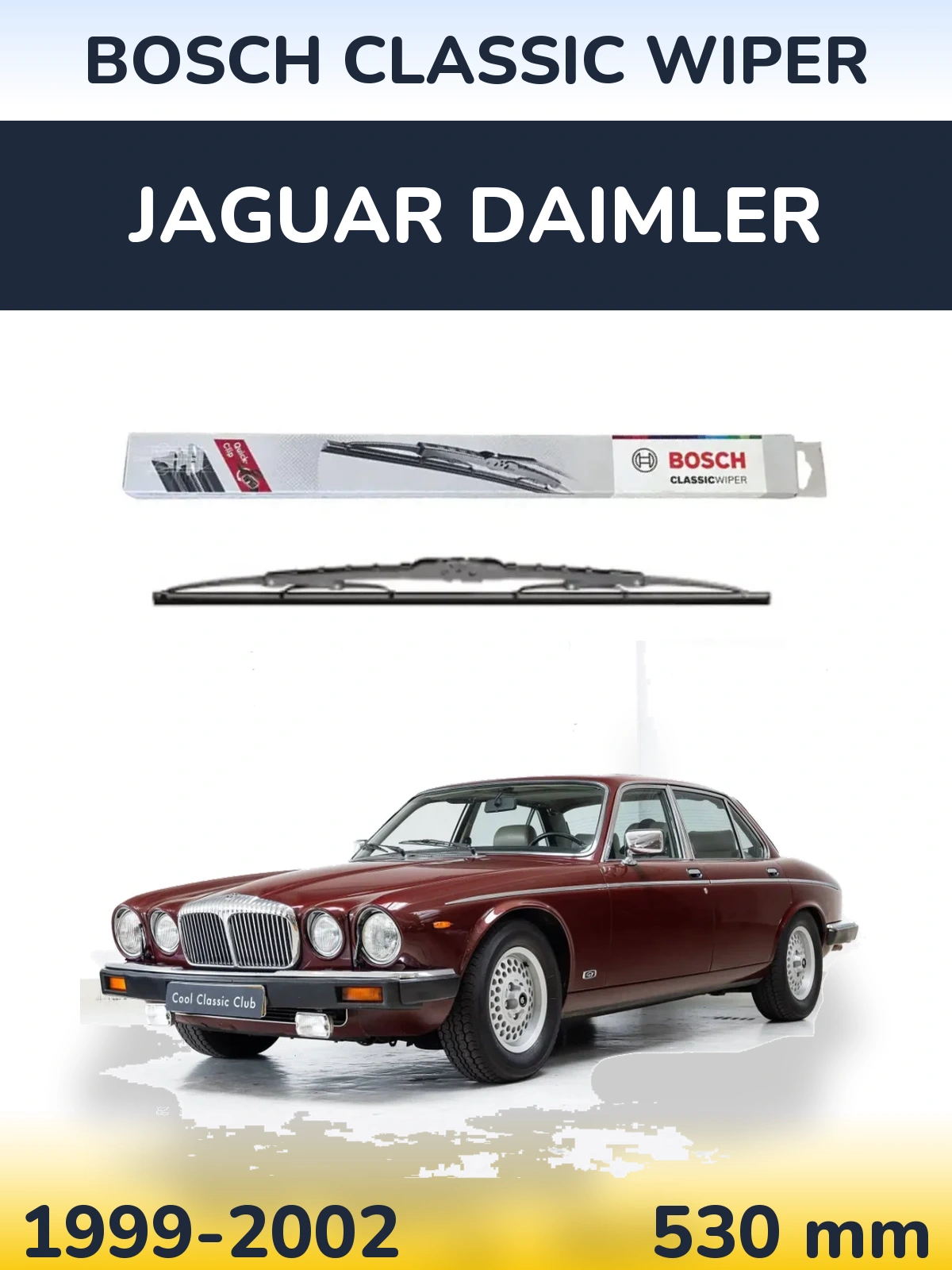Front wiper blade BOSCH Classic Wiper 530 mm for Jaguar Daimler 1999-2002