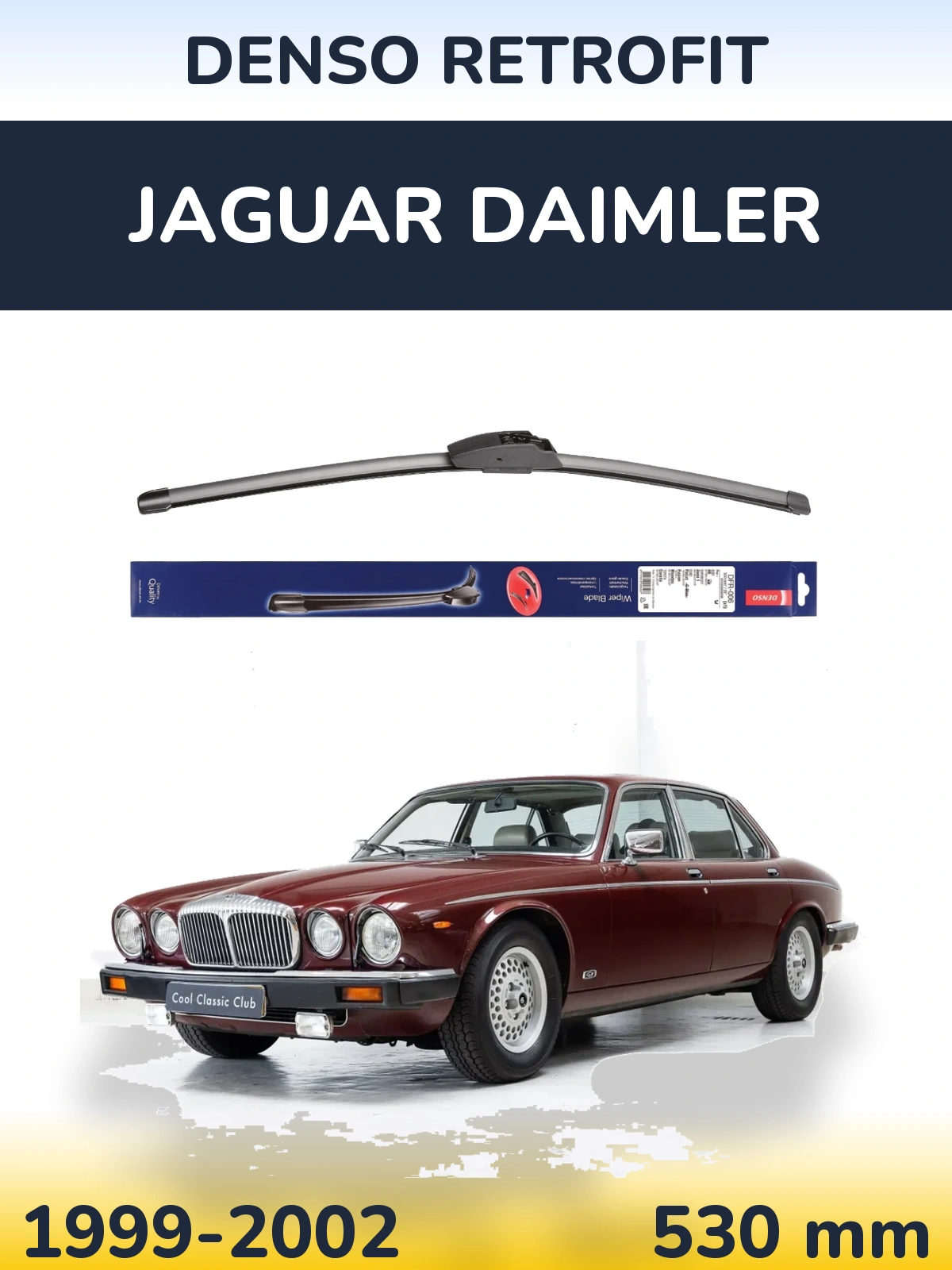 Front wiper blade Denso Retrofit 530 mm for Jaguar Daimler 1999-2002