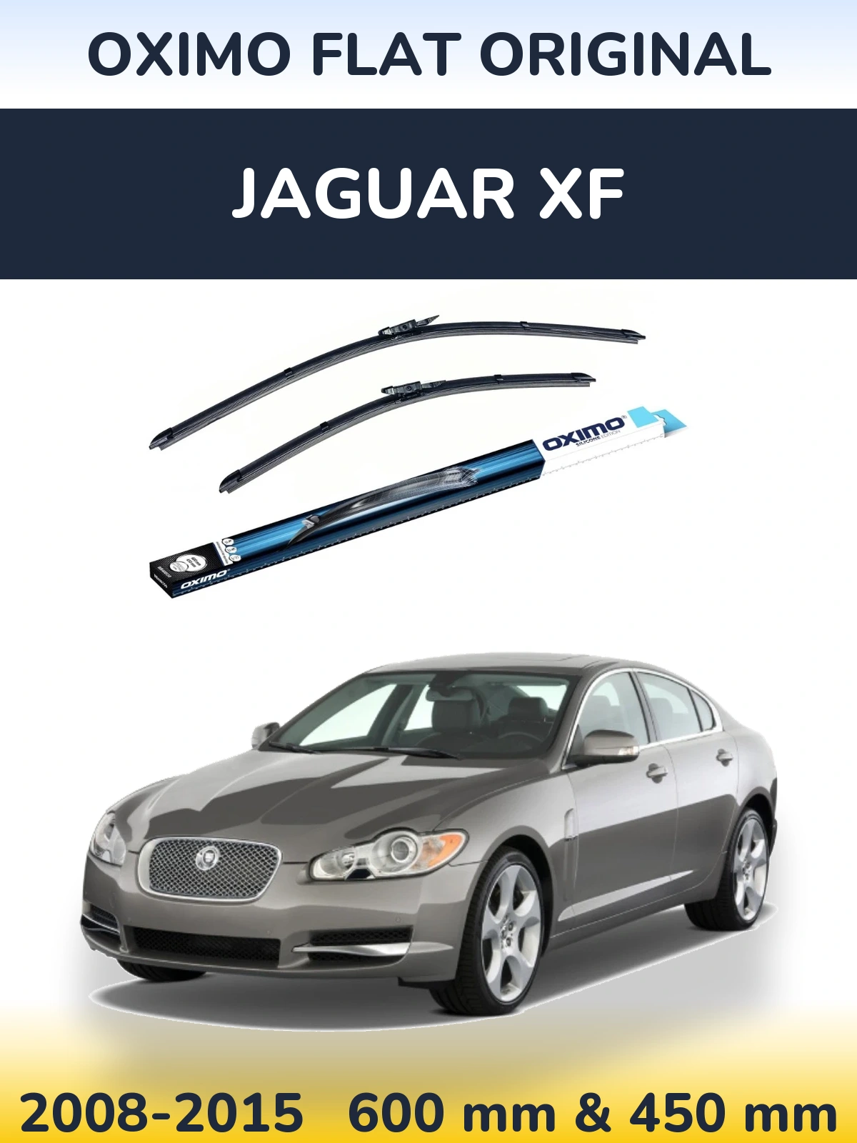 Front wiper blade set Oximo Flat Original 600 & 450 mm for Jaguar XF 2008-2015