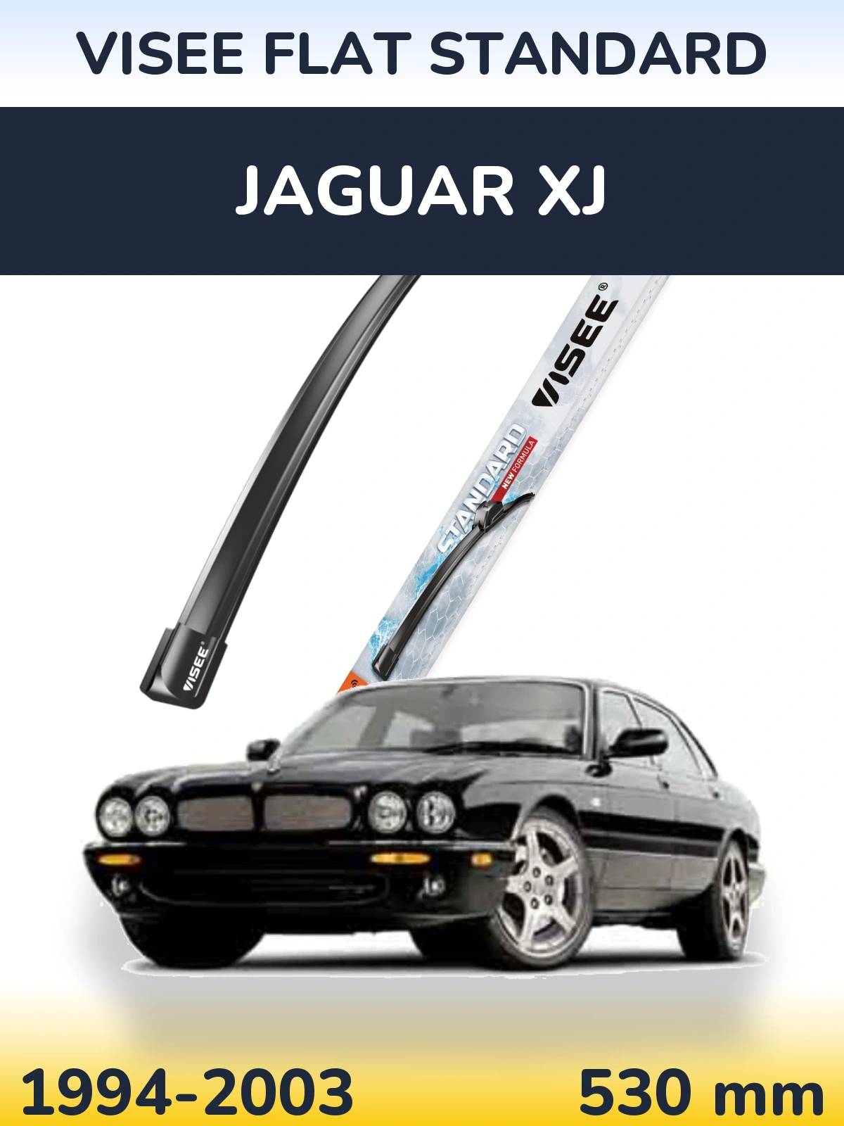 Front wiper blade VISEE FLAT STANDARD 530 mm for Jaguar XJ 1994-2003