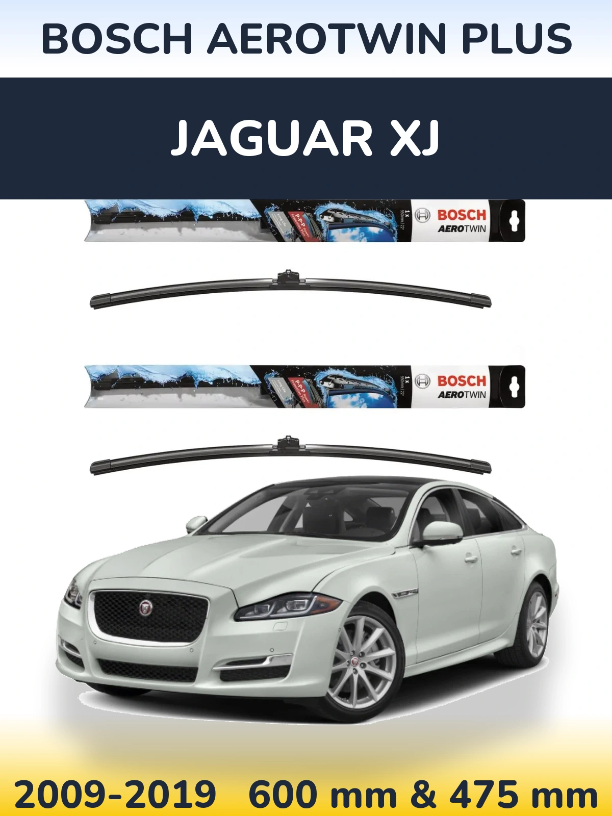 Комплект передних дворников BOSCH AeroTwin Plus 600 & 475 мм для Jaguar XJ 2009-2019