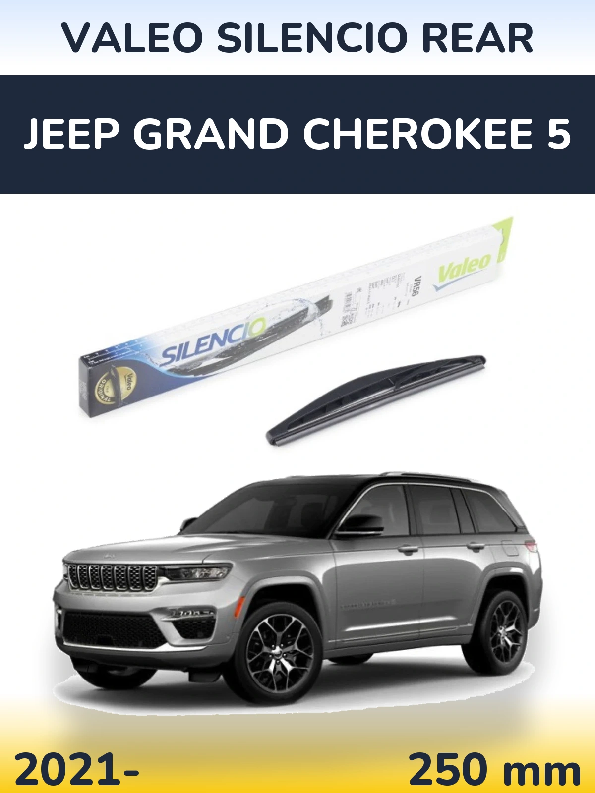 Rear wiper blade Valeo Silencio Rear 240 mm for Jeep Grand Cherokee 5 2021-2026
