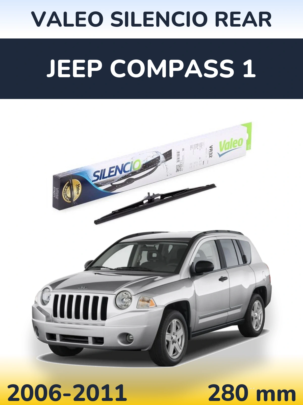 Задня щітка Valeo Silencio Rear 280 мм для Jeep Compass 1 2006-2011