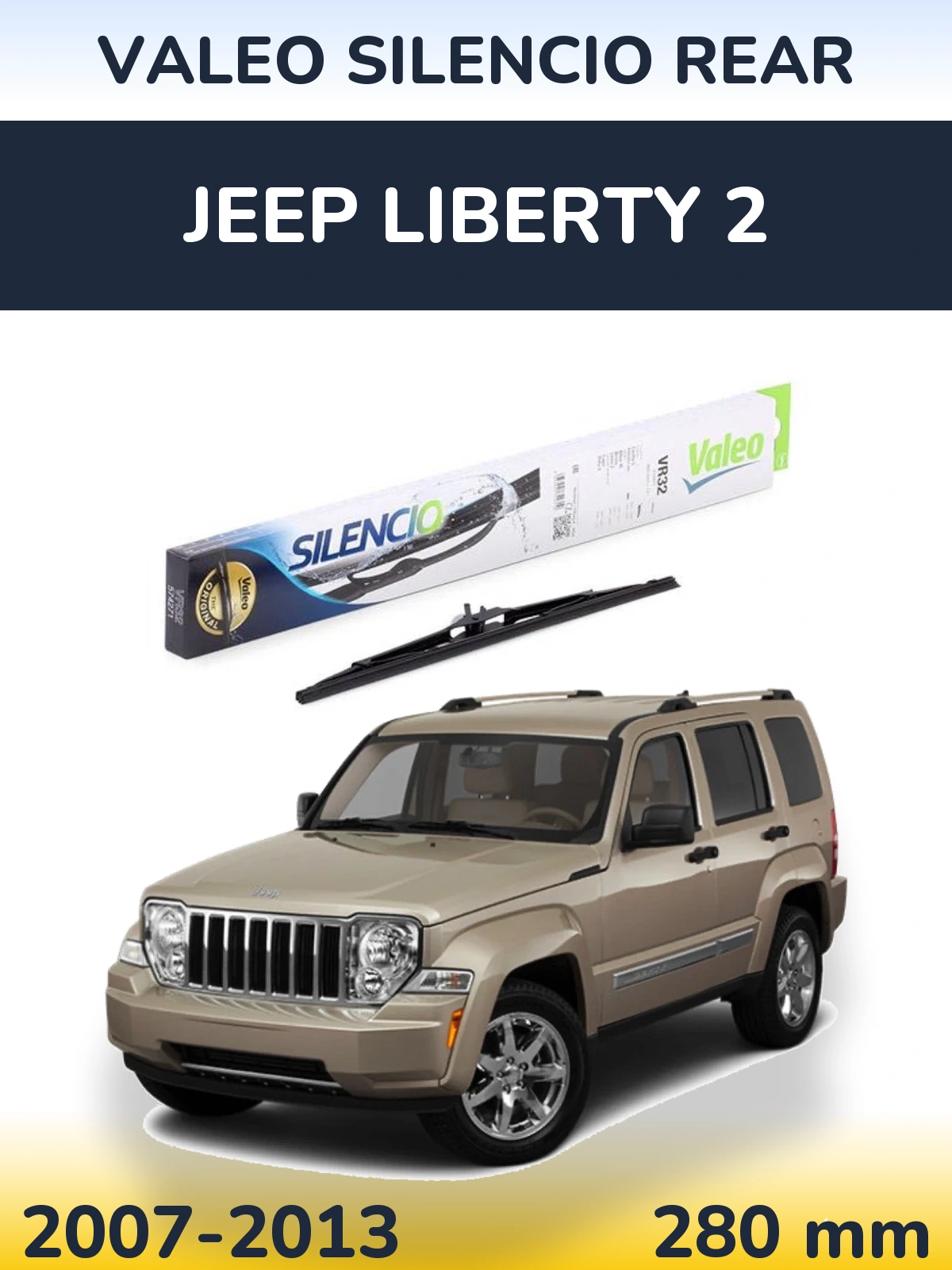 Rear wiper blade Valeo Silencio Rear 280 mm for Jeep Liberty 2 2007-2013