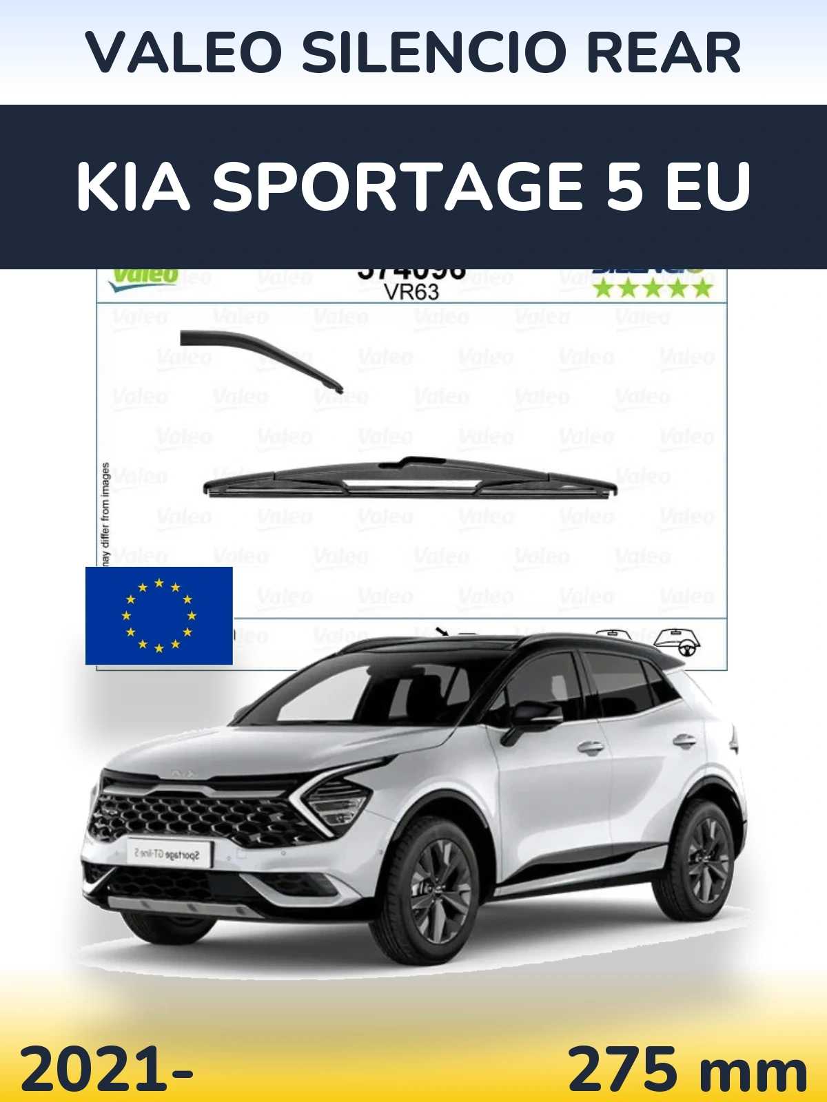Rear wiper blade Valeo Silencio Rear 285 mm for KIA Sportage 5 EU 2021-2026