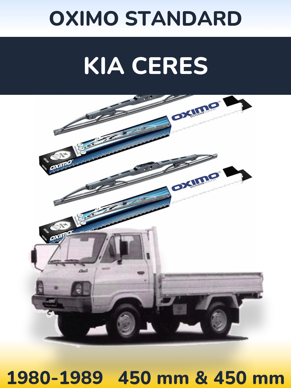 Комплект передних дворников Oximo Standard 450 & 450 мм для KIA Ceres 1980-1989