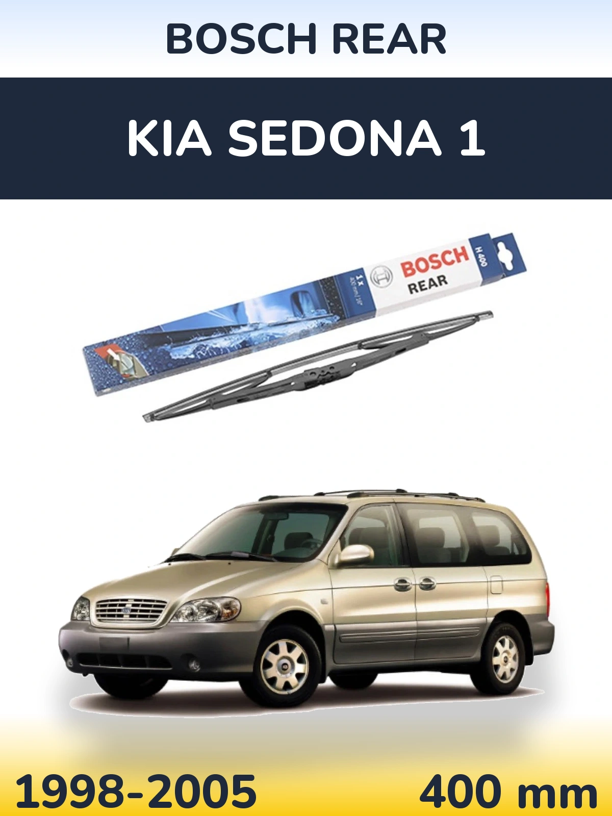 Rear wiper blade BOSCH Rear 400 mm for KIA Sedona 1 1998-2005