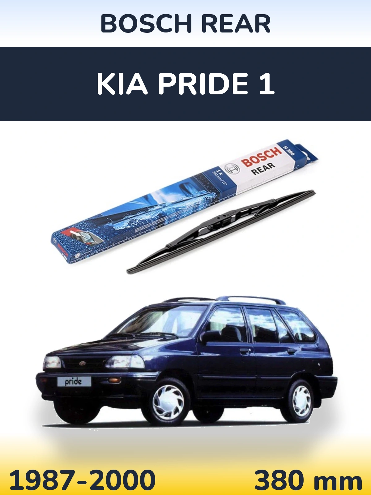 Rear wiper blade BOSCH Rear 380 mm for KIA Pride 1 1987-2000