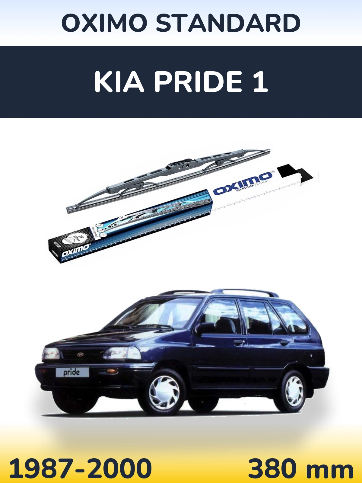 Rear wiper blade Oximo Standard 375 mm for KIA Pride 1 1987-2000