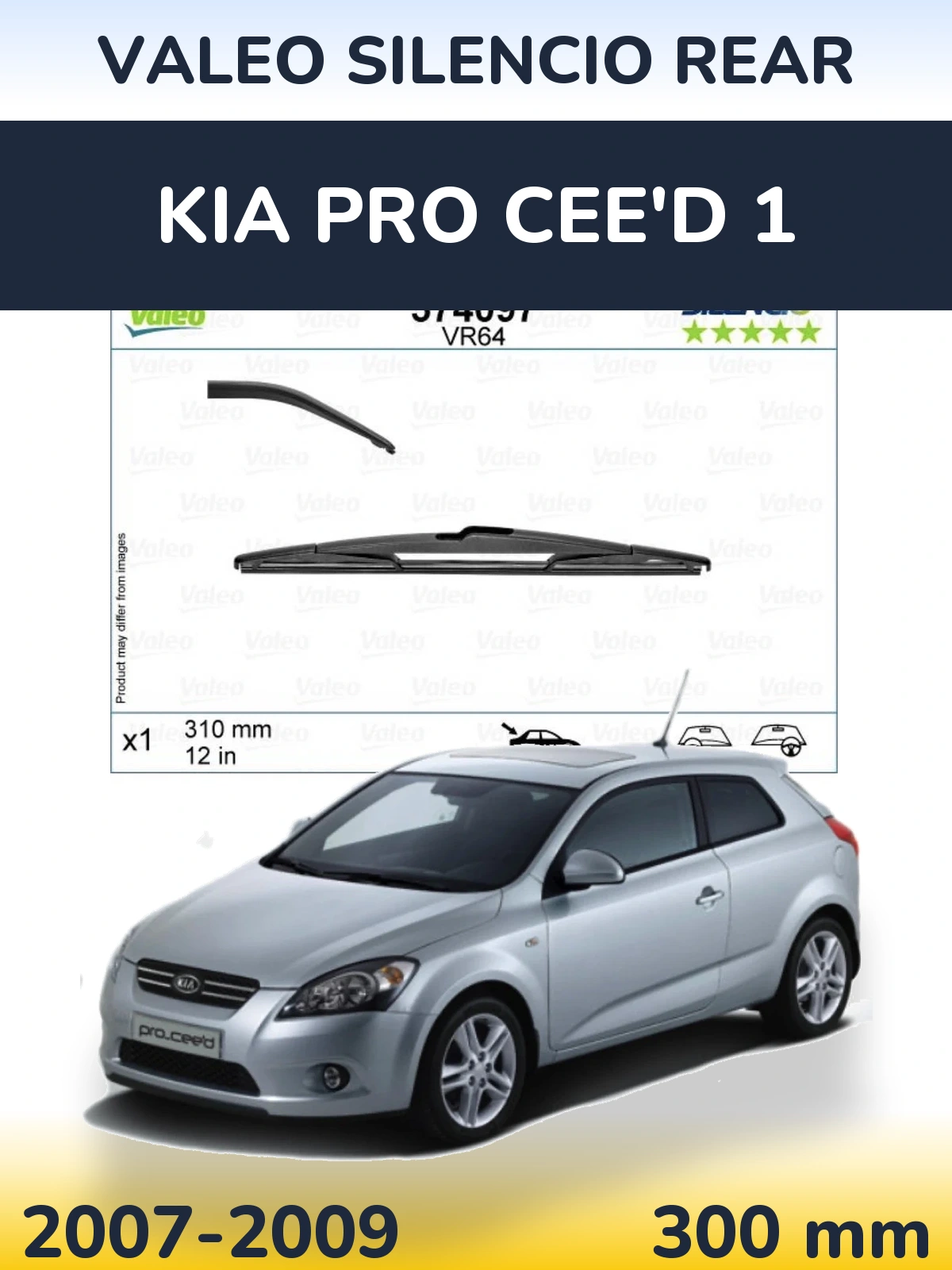 Задний дворник Valeo Silencio Rear 310 мм для KIA Pro Cee'd 1 2007-2009