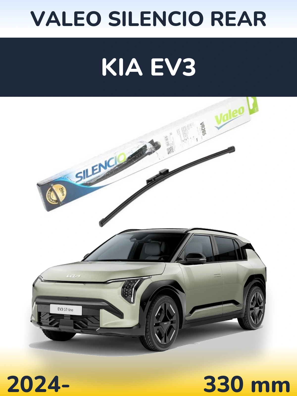 Rear wiper blade Valeo Silencio Rear 335 mm for KIA EV3 2024-2026