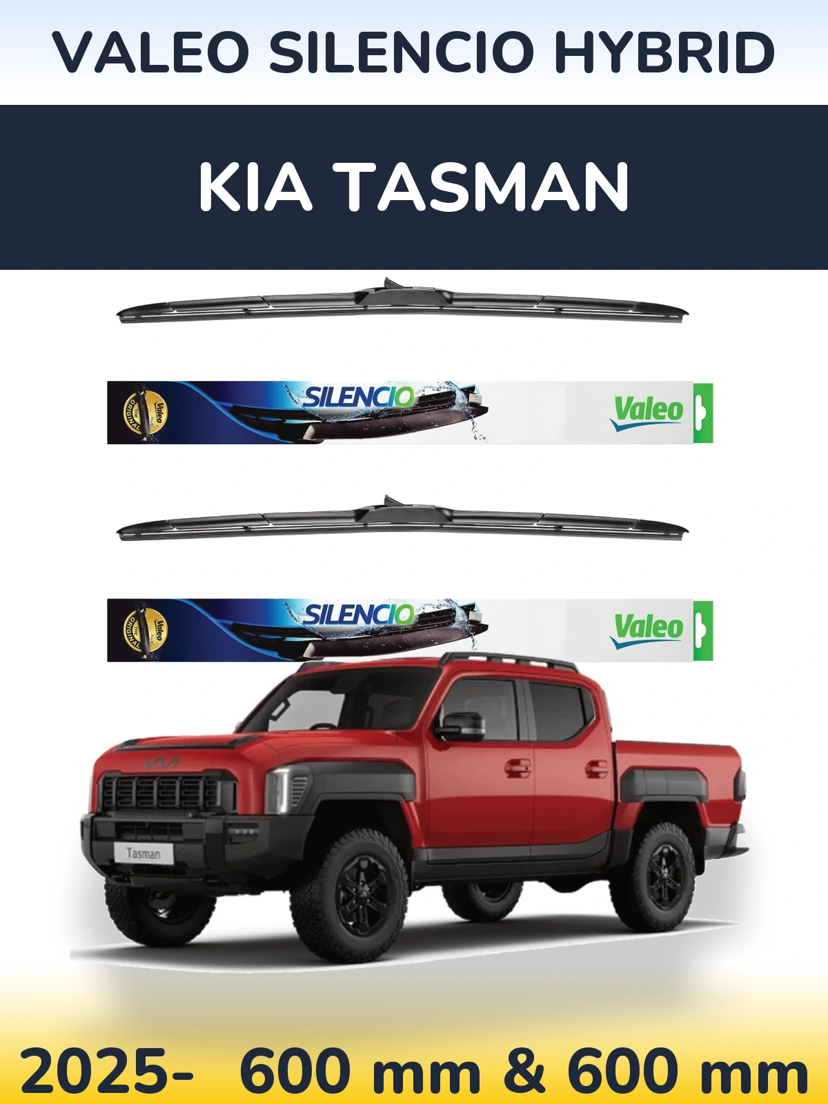 Комплект передніх щіток Valeo Silencio Hybrid 600 & 600 мм для KIA Tasman 2025-2026