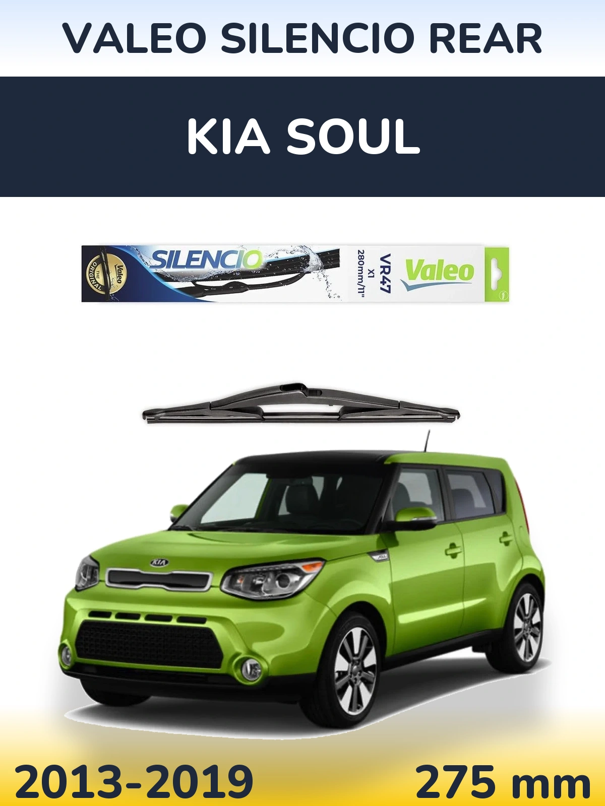 Rear wiper blade Valeo Silencio Rear 280 mm for KIA Soul 2013-2019