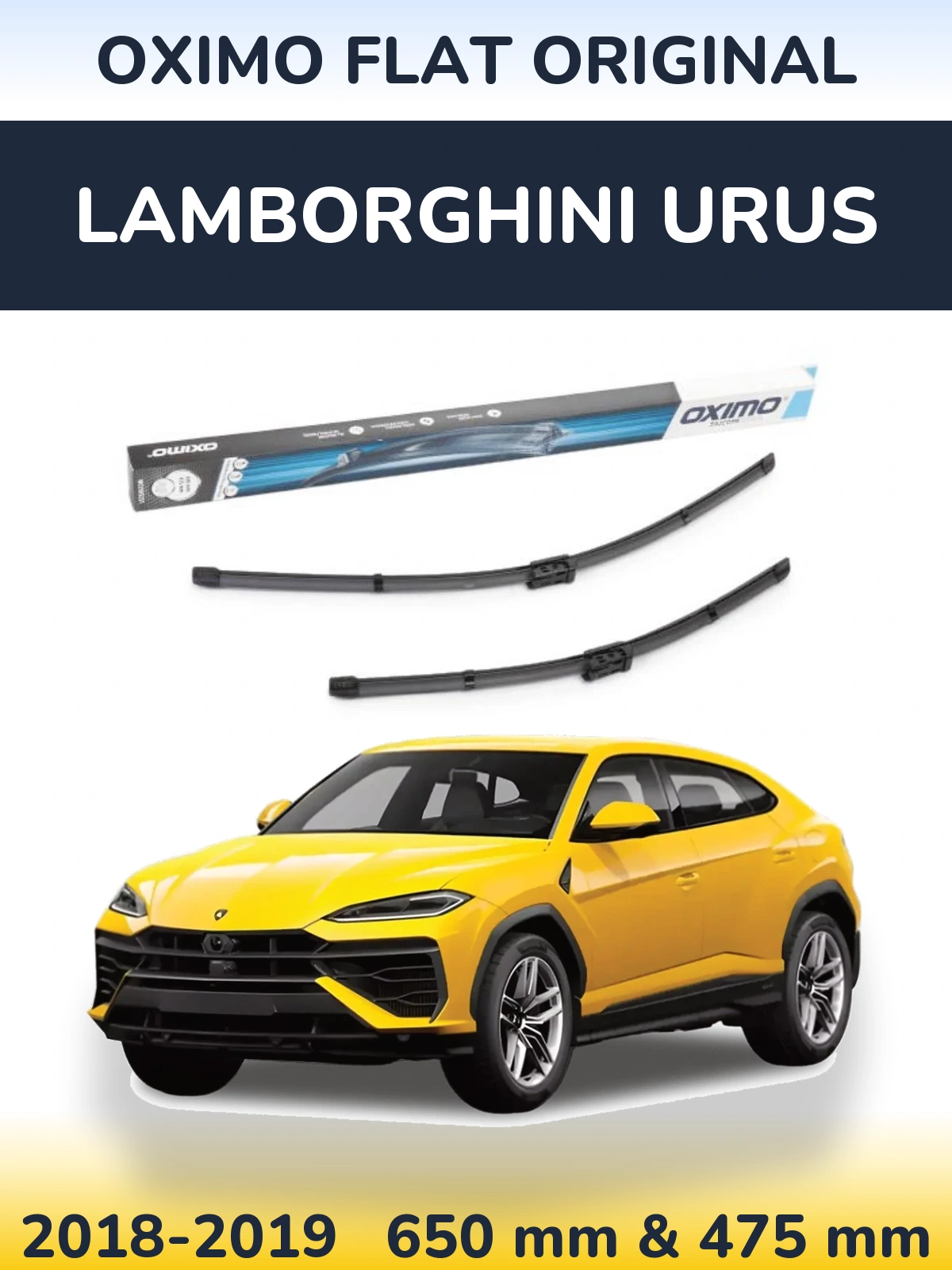 Комплект передних дворников Oximo Flat Original 650 & 475 мм для Lamborghini Urus 2018-2019