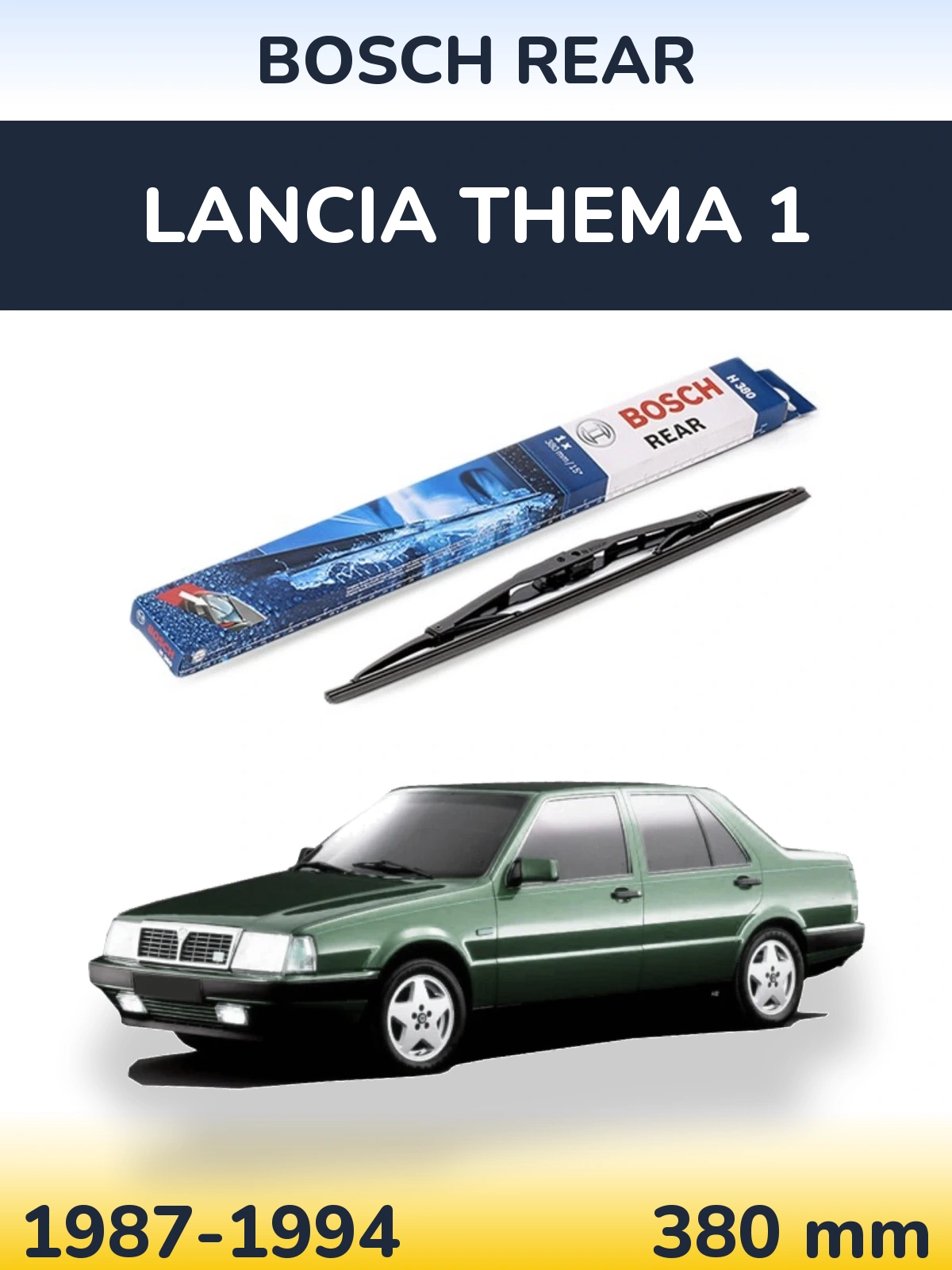 Rear wiper blade BOSCH Rear 380 mm for Lancia Thema 1 1987-1994