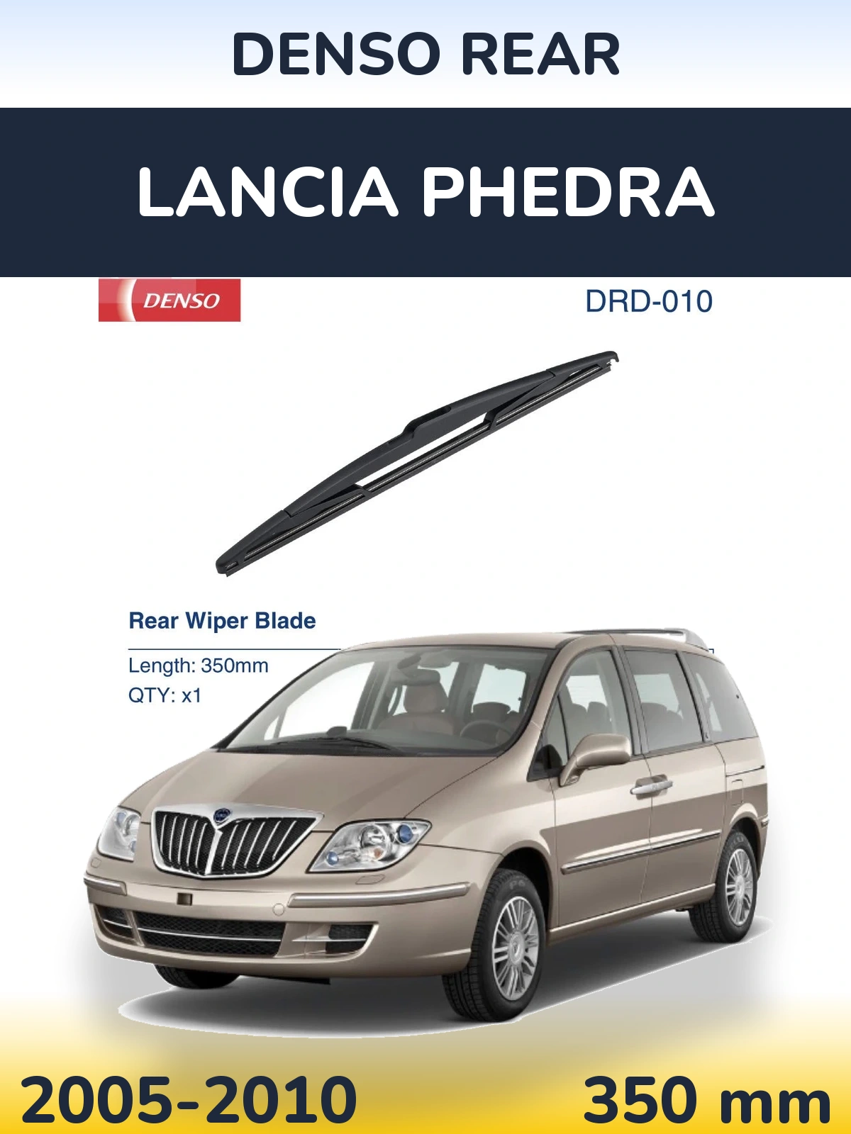 Rear wiper blade Denso Rear 350 mm for Lancia Phedra 2005-2010
