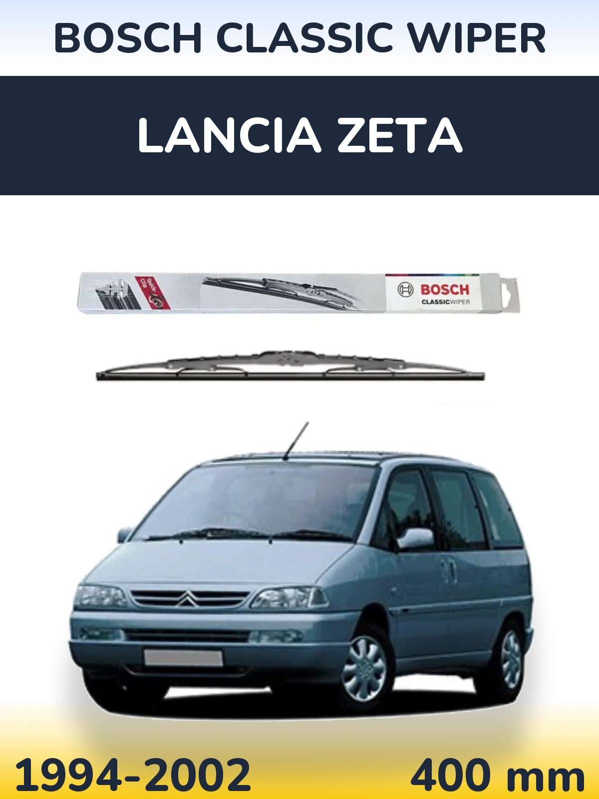Rear wiper blade BOSCH Classic Wiper 400 mm for Lancia Zeta 1994-2002