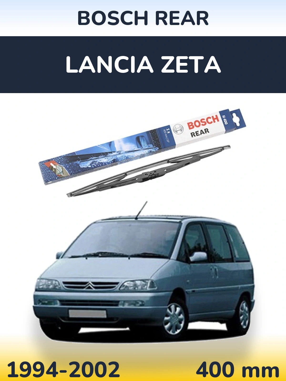 Rear wiper blade BOSCH Rear 400 mm for Lancia Zeta 1994-2002