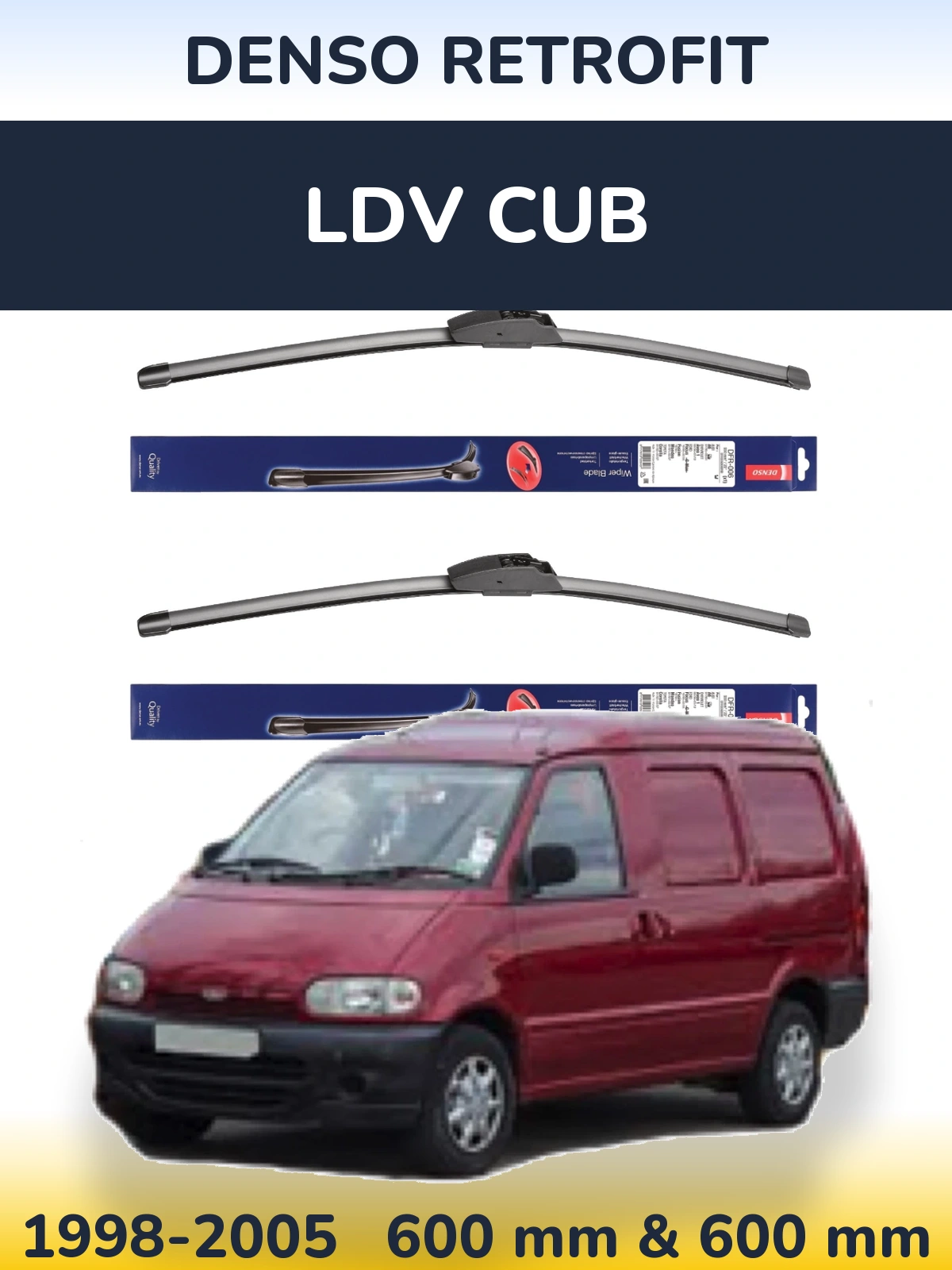 Комплект передніх щіток Denso Retrofit 600 & 600 мм для LDV Cub 1998-2005