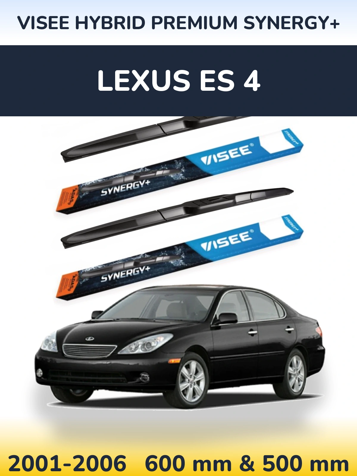Комплект передних дворников VISEE HYBRID PREMIUM SYNERGY+ 600 & 500 мм для Lexus ES 4 2001-2006
