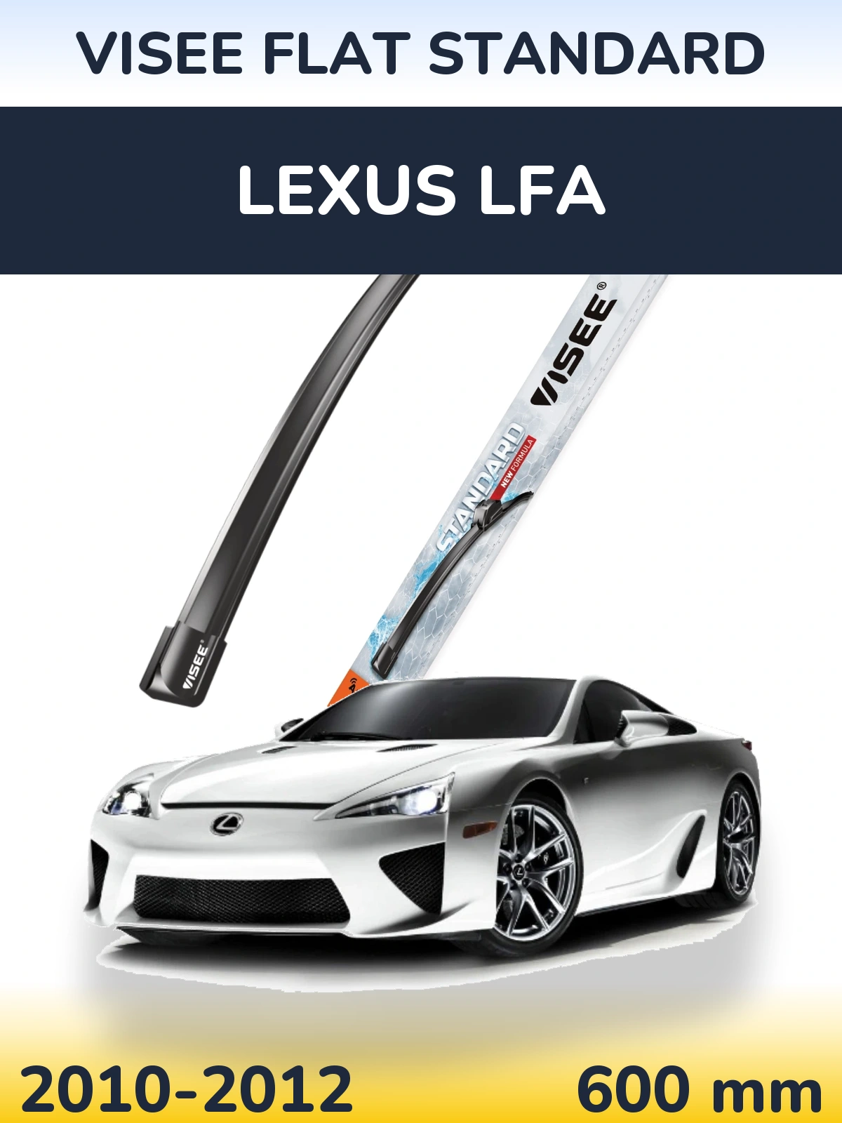 Передний дворник VISEE FLAT STANDARD 600 мм для Lexus LFA 2010-2012