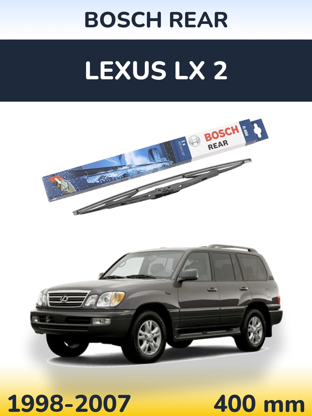 Rear wiper blade BOSCH Rear 400 mm for Lexus LX 2 1998-2007