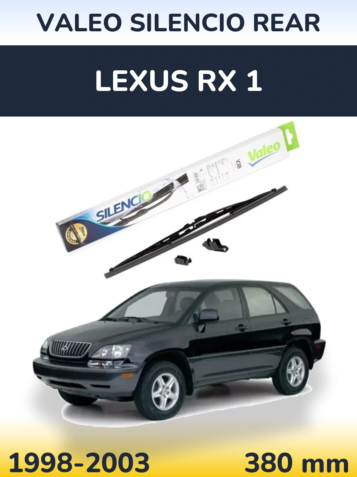 Rear wiper blade Valeo Silencio Rear 380 mm for Lexus RX 1 1998-2003