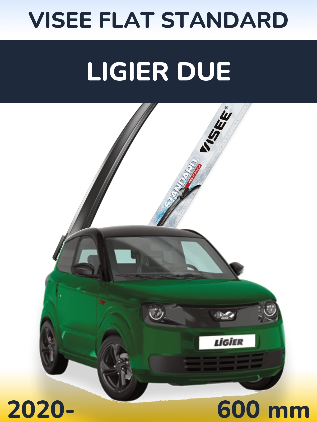 Front wiper blade VISEE FLAT STANDARD 600 mm for Ligier Due 2020-2026